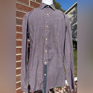 Ted Baker Men’s Blue Red Button Down Long Sleeve Business Casual Shirt Size 4